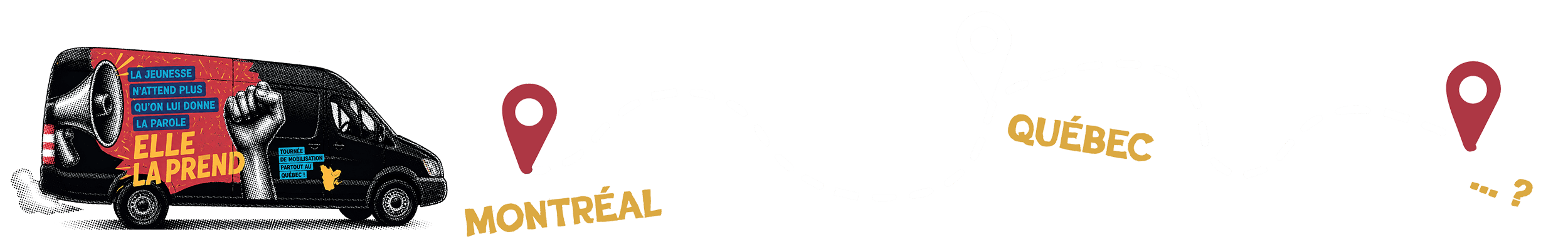 Trajet imagé de la caravane